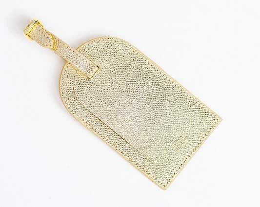 Self-finish Leather luggage tag- Gold