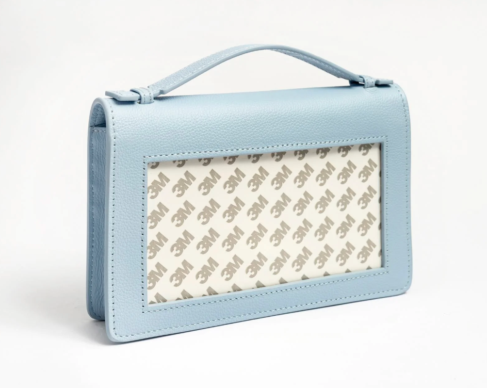 Self-finish Leather Clutch - Light Blue