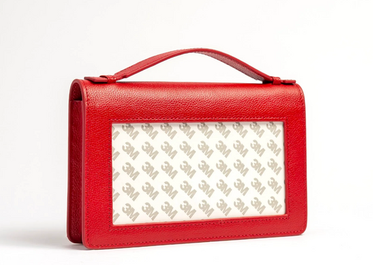 Self-finish Leather Clutch - Red
