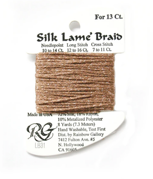 Silk  Lame Braid - Copper Card - 13 ct.