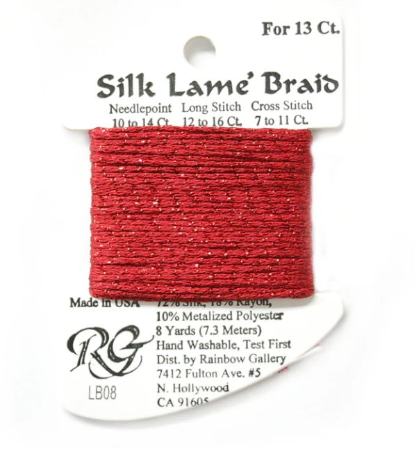 Silk Lame Braid - Red Card - 13 ct.