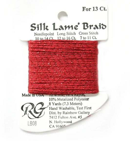 Silk Lame Braid - Red Card - 13 ct.