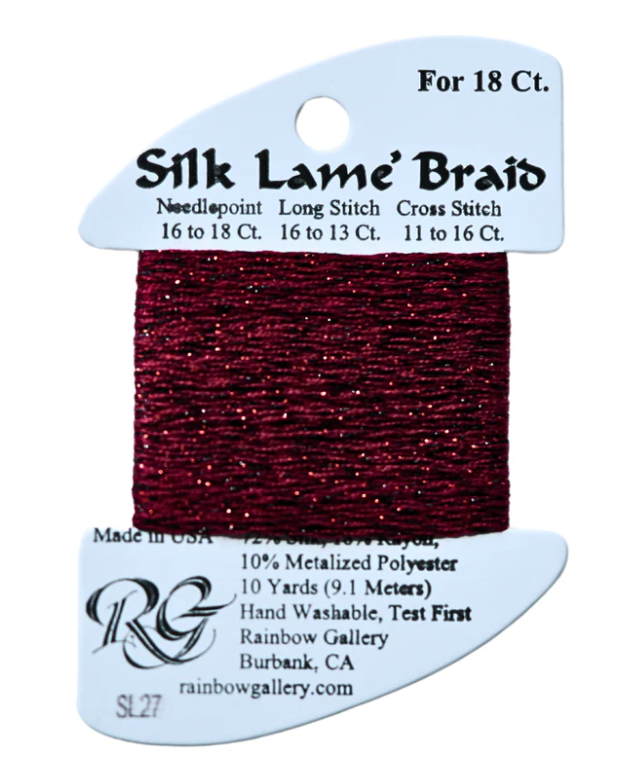 Silk Lame Braid - Garnet - 18 ct.