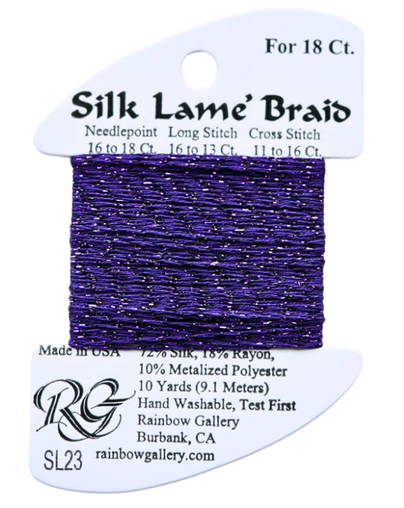 Silk Lame Braid - Dark Lavender - 18 ct.
