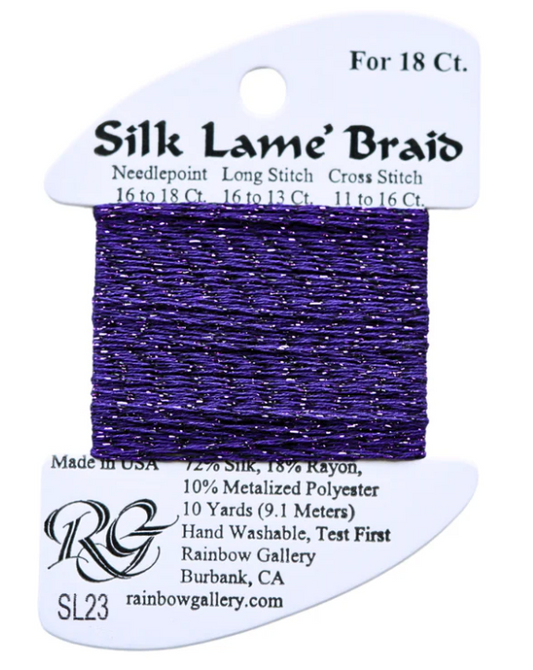 Silk Lame Braid - Dark Lavender - 18 ct.