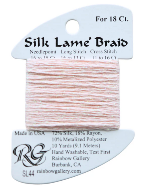 Silk Lame Braid - Lite Shell Pink - 18 ct.
