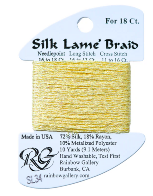 Silk Lame Braid - Lemon - 18 ct.