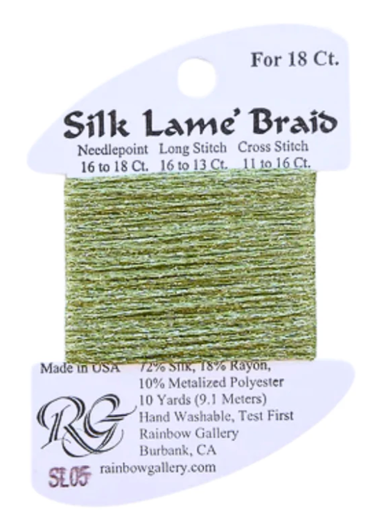 Silk Lame Braid - Avocado - 18 ct.