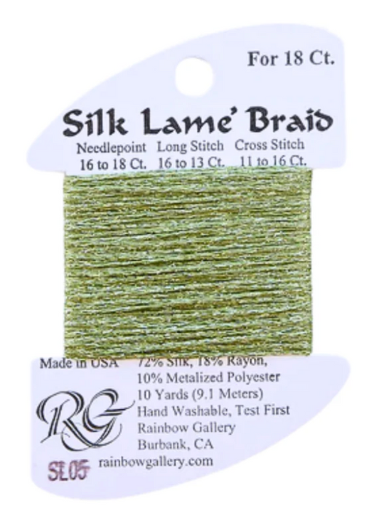 Silk Lame Braid - Avocado - 18 ct.
