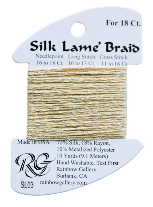 Silk Lame Braid - Ecru - 18 ct.