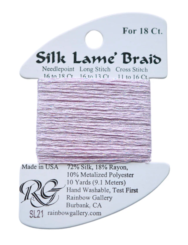 Silk Lame Braid - Lite Lavender - 18 ct.