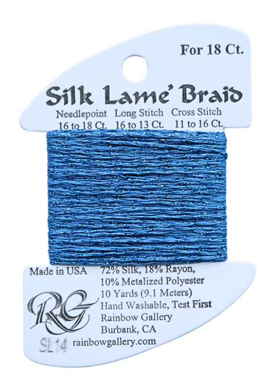 Silk Lame Braid - Blue - 18 ct.