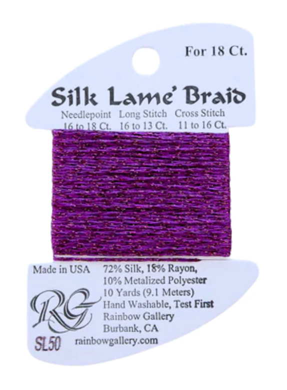 Silk Lame Braid - Fuchsia - 18 ct.