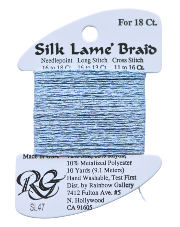 Silk Lame Braid - Lavender Blue - 18 ct.