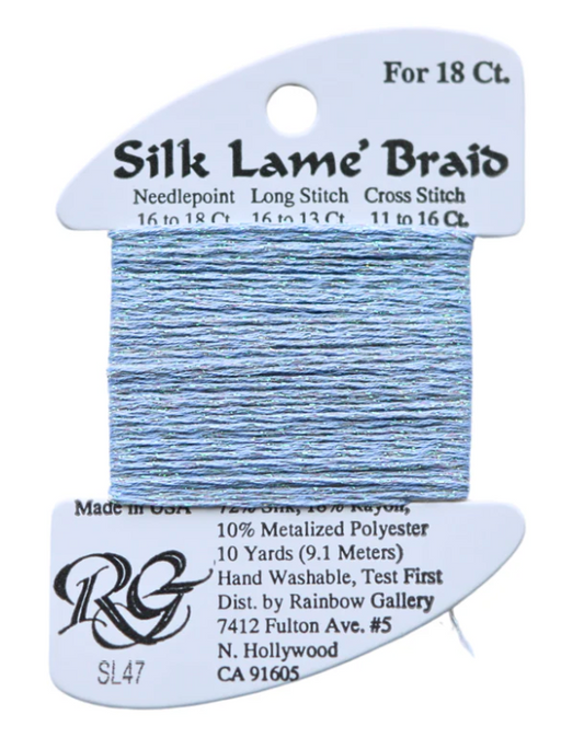Silk Lame Braid - Lavender Blue - 18 ct.