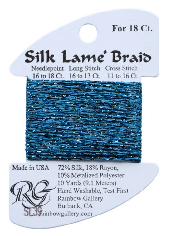 Silk Lame Braid - Lagoon - 18 ct.