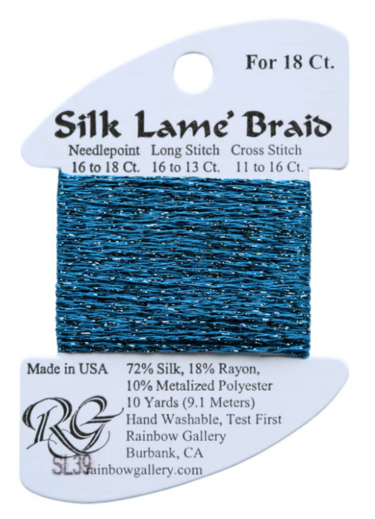 Silk Lame Braid - Lagoon - 18 ct.