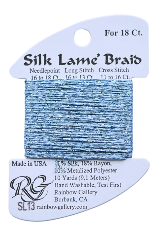 Silk Lame Braid - Sky Blue - 18 ct.