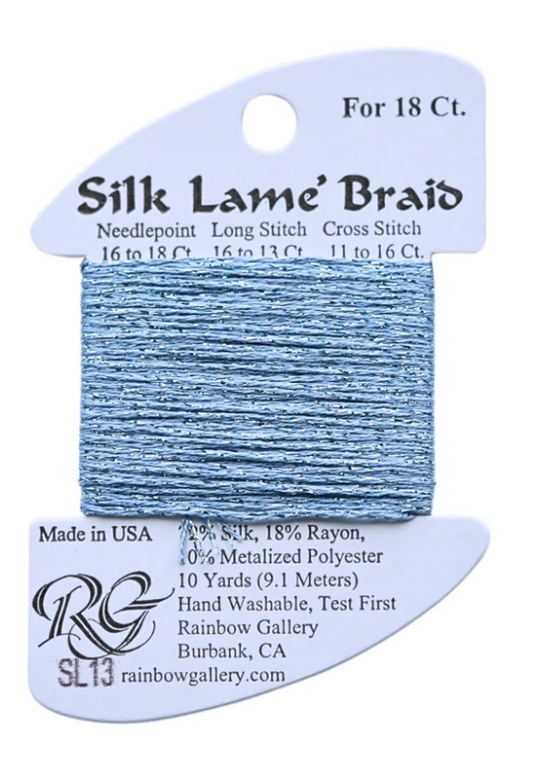 Silk Lame Braid - Sky Blue - 18 ct.