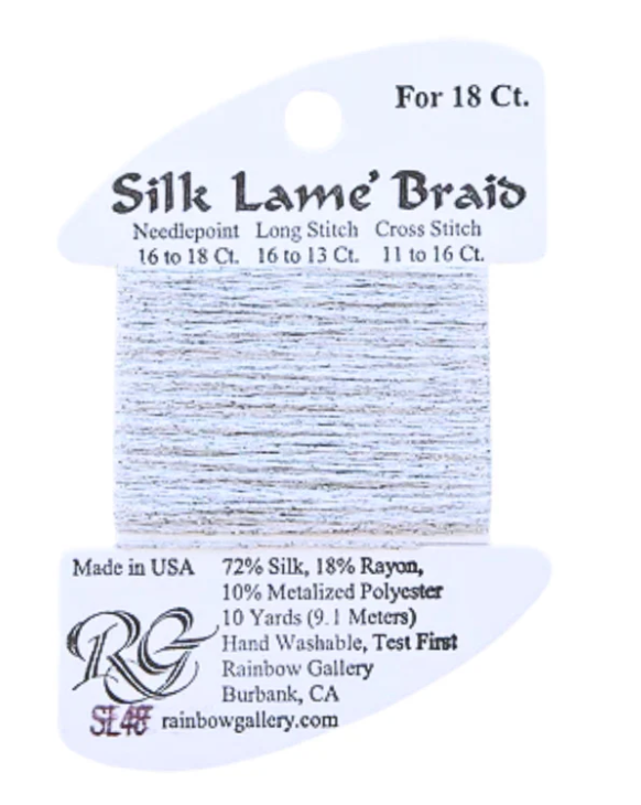 Silk Lame Braid - Silver - 18 ct.