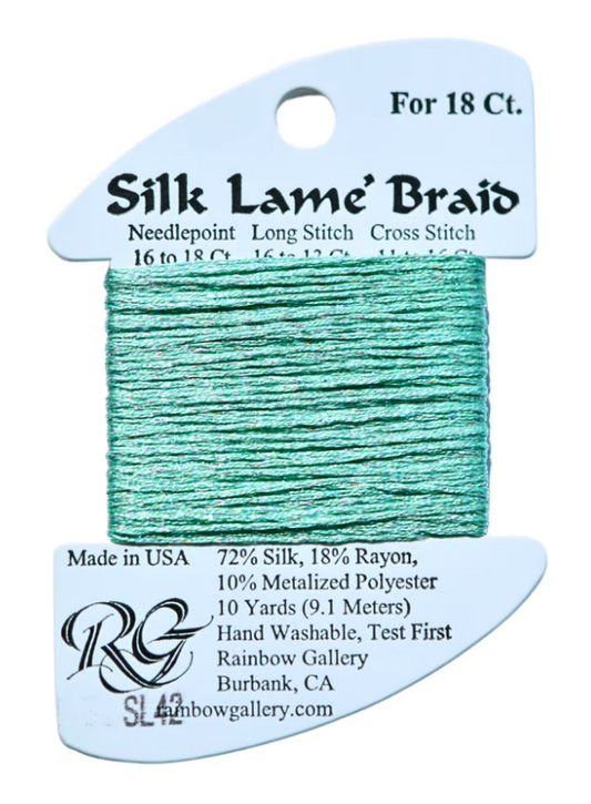Silk Lame Braid - Mint - 18 ct.