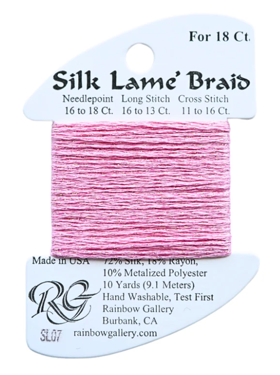 Silk Lame Braid - Pink - 18 ct.