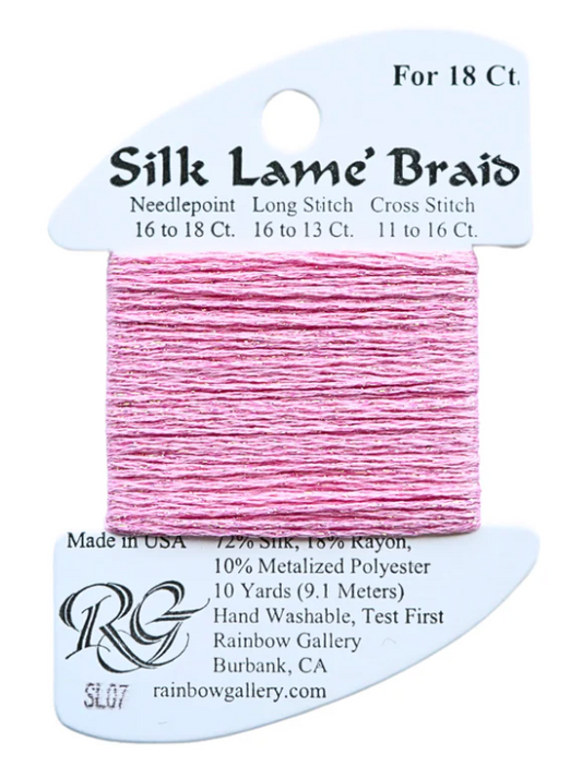 Silk Lame Braid - Pink - 18 ct.