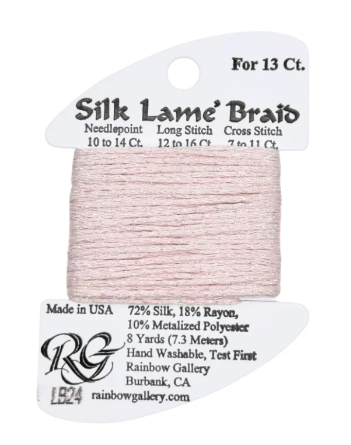 Silk Lame Braid - Baby Pink Card - 13 ct.