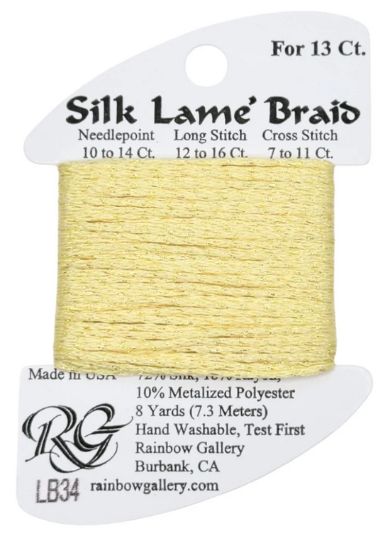Silk  Lame Braid - Lemon Card - 13 ct.