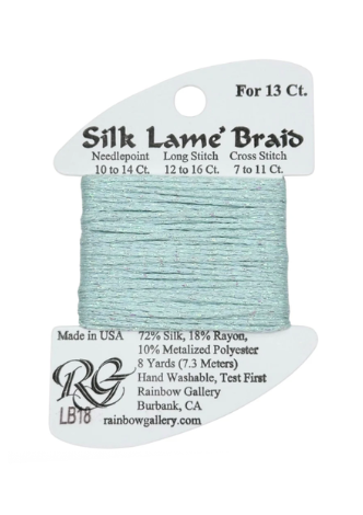 Silk  Lame Braid - Surf Blue Card - 13 ct.