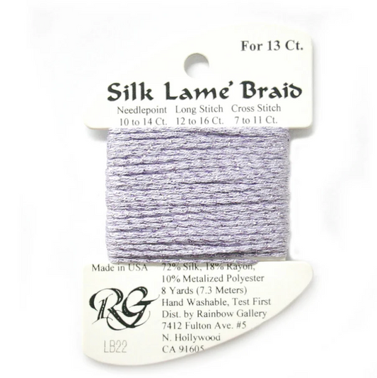 Silk Lame Braid - Lavender Card - 13 ct.