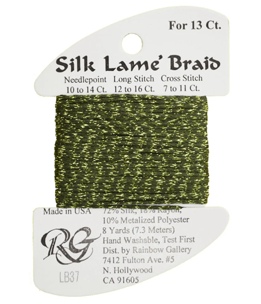 Silk Lame Braid - Dark Avocado Card - 13 ct.