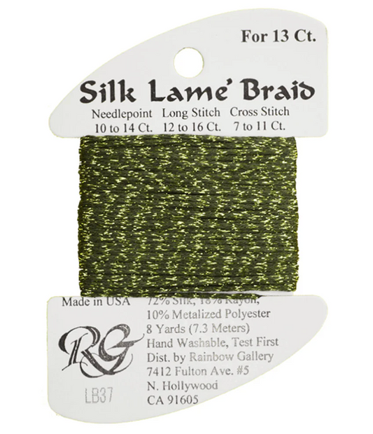 Silk Lame Braid - Dark Avocado Card - 13 ct.