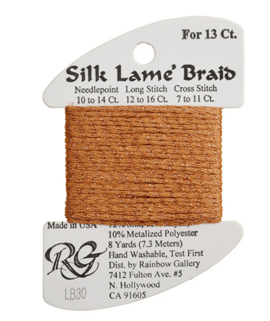 Silk Lame Braid - Orange Card - 13 ct.