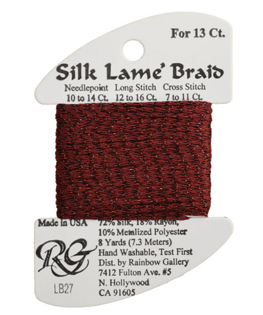 Silk Lame Braid - Garnet Card - 13 ct.