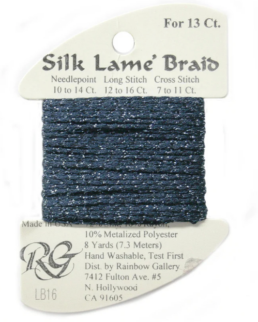 Silk Lame Braid - Navy Card - 13 ct.