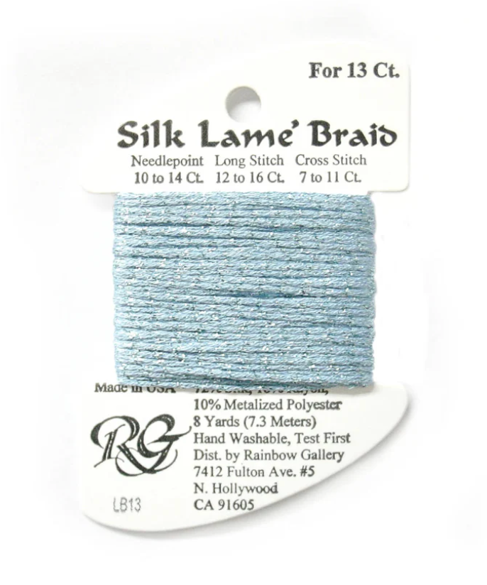 Silk Lame Braid - Sky Blue Card - 13 ct.
