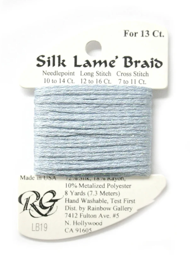 Silk Lame Braid - Antique Blue Card - 13 ct.