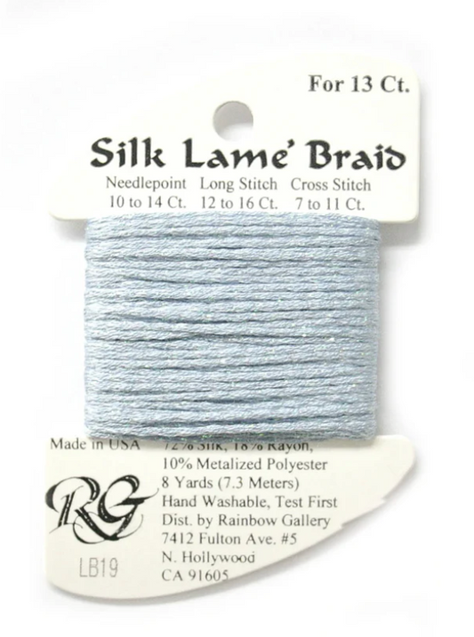 Silk Lame Braid - Antique Blue Card - 13 ct.