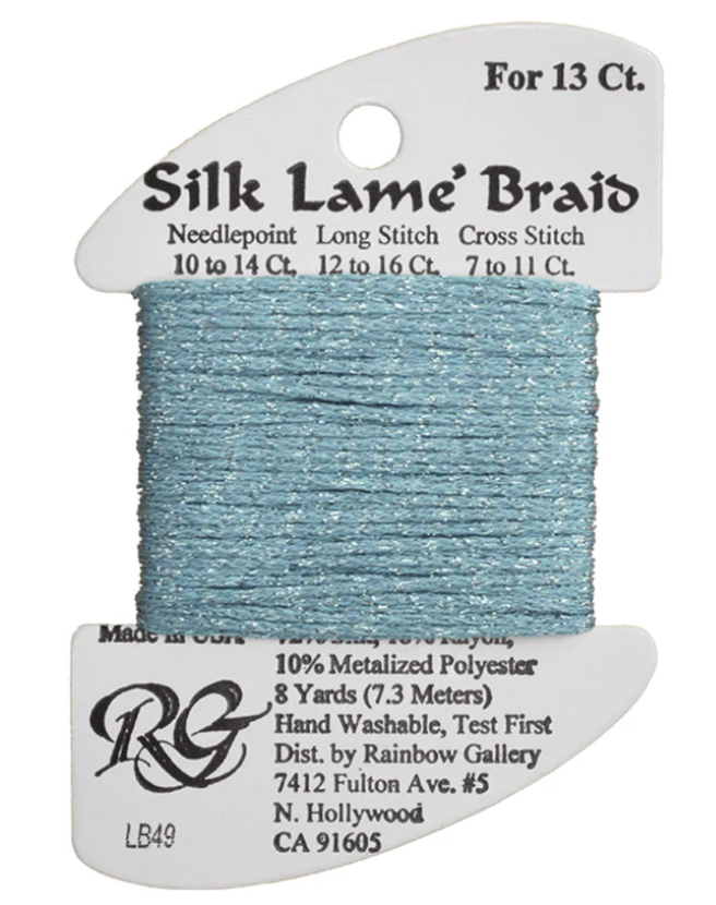 Silk Lame Braid - China Blue Card - 13 ct.