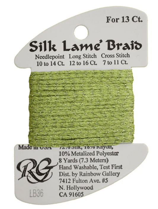 Silk Lame Braid - Chartreuse Card - 13 ct.