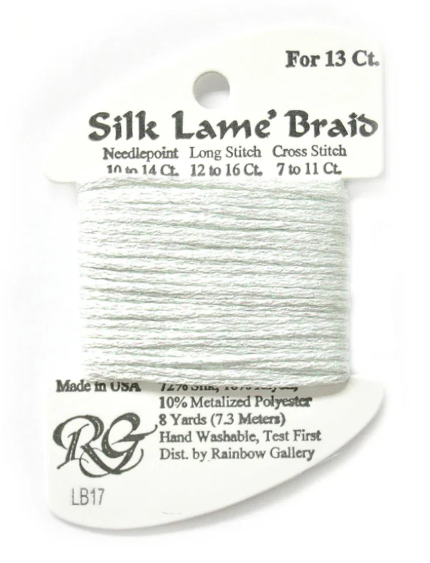 Silk Lame Braid - Lite Surf Blue Card - 13 ct.