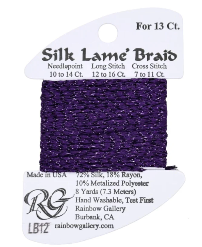 Silk Lame Braid - Purple Card - 13 ct.
