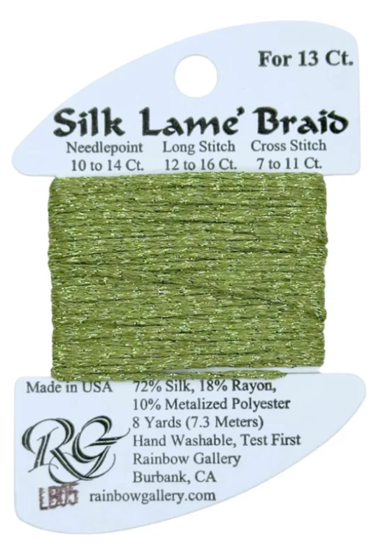 Silk Lame Braid - Avocado Card - 13 ct.