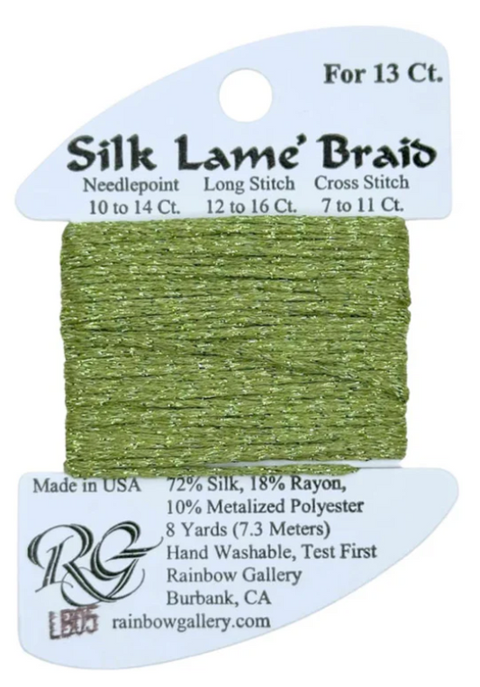 Silk Lame Braid - Avocado Card - 13 ct.