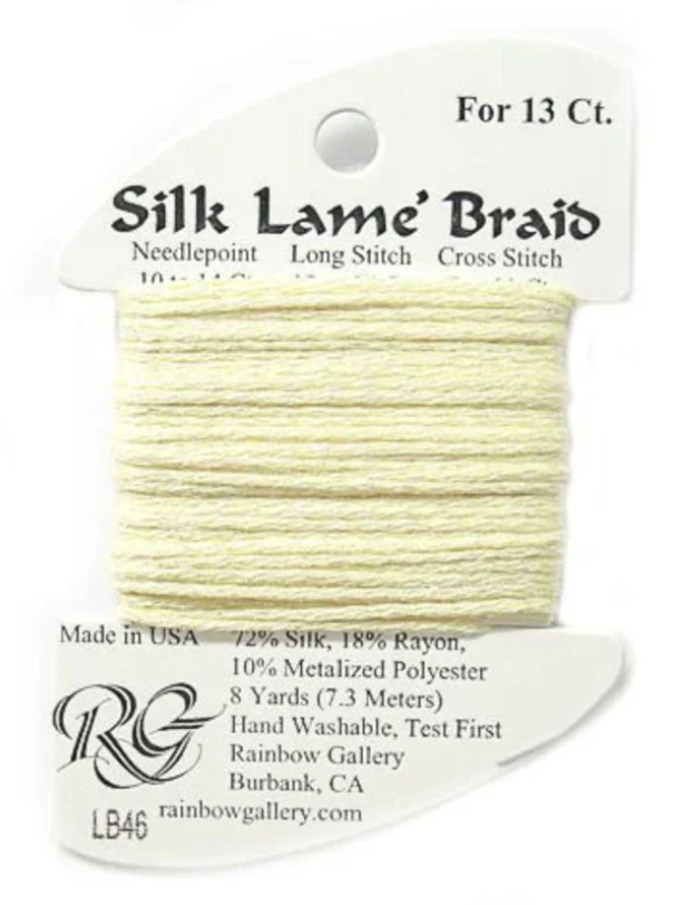 Silk Lame Braid - Lemon Mist Card - 13 ct.