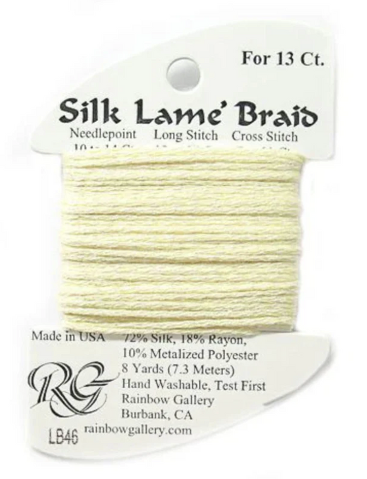 Silk Lame Braid - Lemon Mist Card - 13 ct.