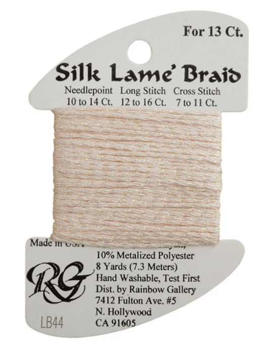 Silk Lame Braid - Lite Shell Pink Card - 13 ct.