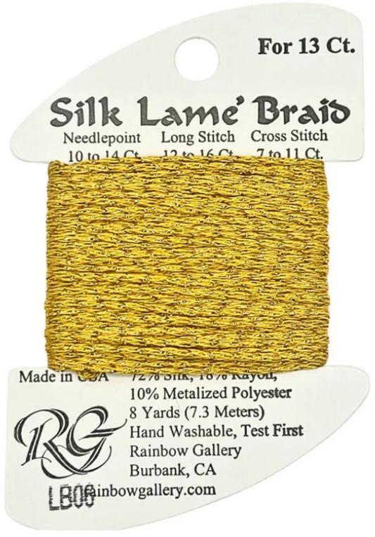 Silk Lame Braid - Gold Card - 13 ct.