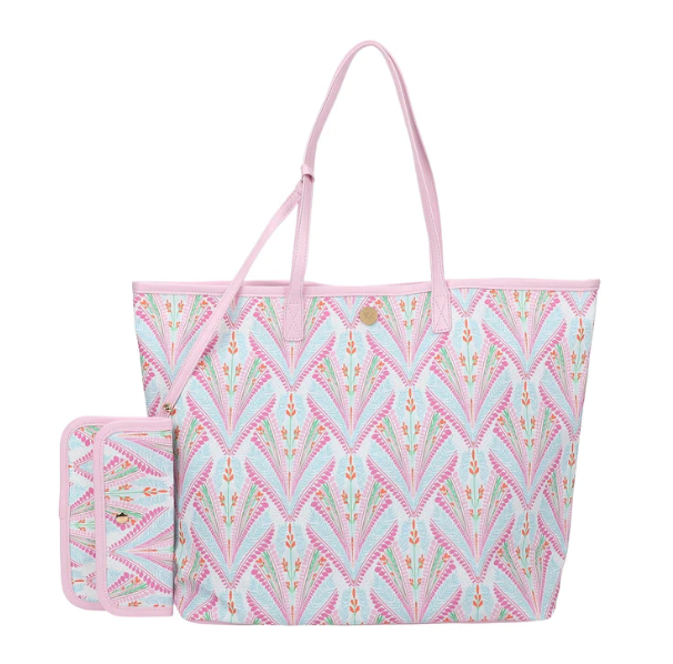 Petals & Plumes Oversized Tote Bag with Wallet